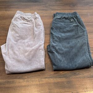 Linksoul Saturday Stretch Corduroy Pants Set in Gray and Blue, Large, 2 for 1